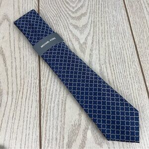 637 - Michael Kors Lattice Tie Navy 410 2MKC24-1050 Silk Blend $69.50